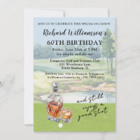 Stylish Modern Golf Humourous 60th Birthday Party