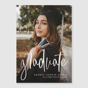 Stylish modern graduation announcement magnet
