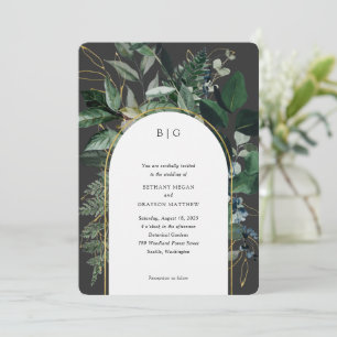 Stylish Modern Greenery garden elegant wedding Inv Invitation