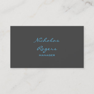 Stylish Modern Grey Blue Professional Design Business Card