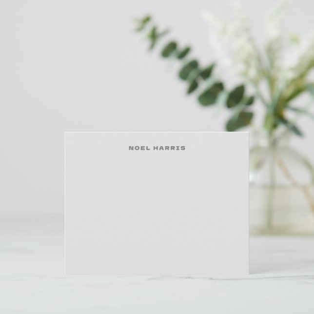 Stylish Modern Grey Typograhy Card (Standing Front)