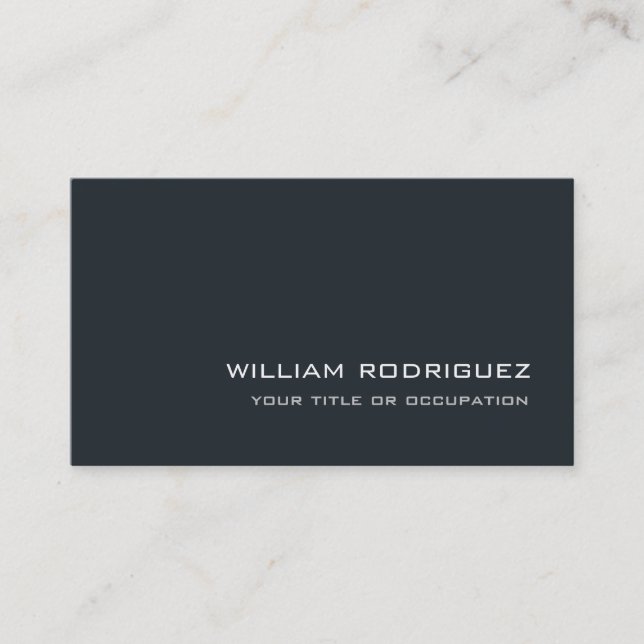 Stylish Modern Greyish Blue Sophisticated Trendy Business Card (Front)