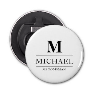 Stylish Modern Groomsmen Gifts Monogram Best Man Bottle Opener