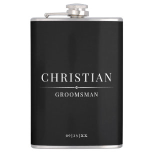 Stylish Modern Groomsmen Gifts Simple Elegant Hip Flask