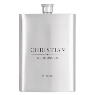 Stylish Modern Groomsmen Gifts Simple Elegant Hip Flask