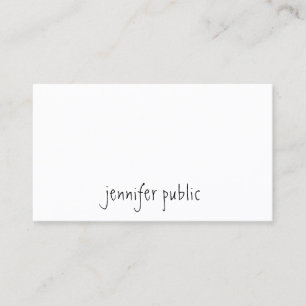 Stylish Modern Hand Script Name Text Minimalist Business Card