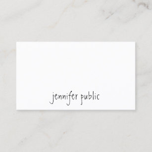 Stylish Modern Hand Script Name Text Minimalist Business Card