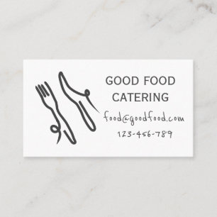 Stylish modern hip catering black and white business card