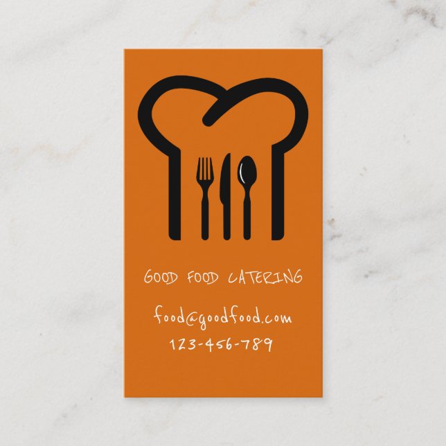 Stylish modern hip catering foodie business card (Front)