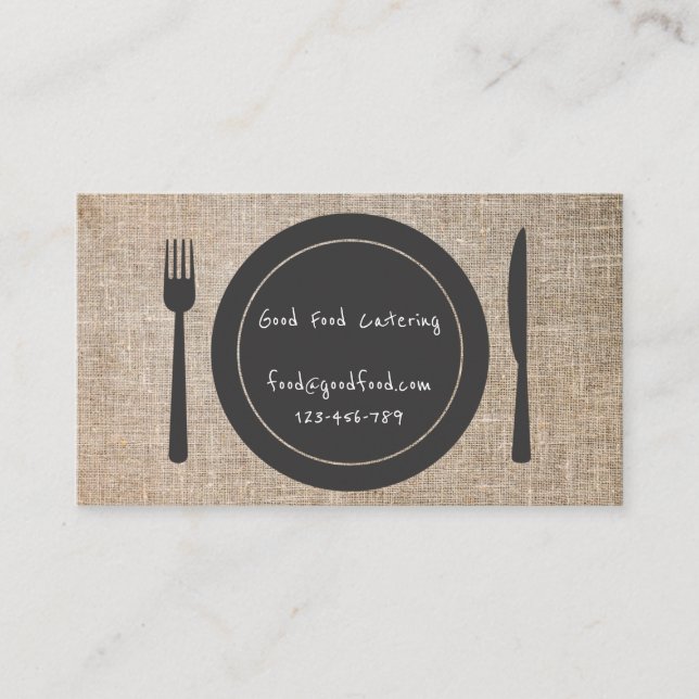 Stylish modern hip catering foodie business card (Front)