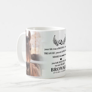 Stylish Modern Horse 2 Photo Memorial Pet Loss Coffee Mug