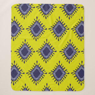 Stylish modern ikat tribal seamless pattern sherpa blanket