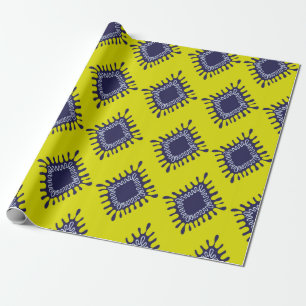 Stylish modern ikat tribal seamless pattern wrapping paper