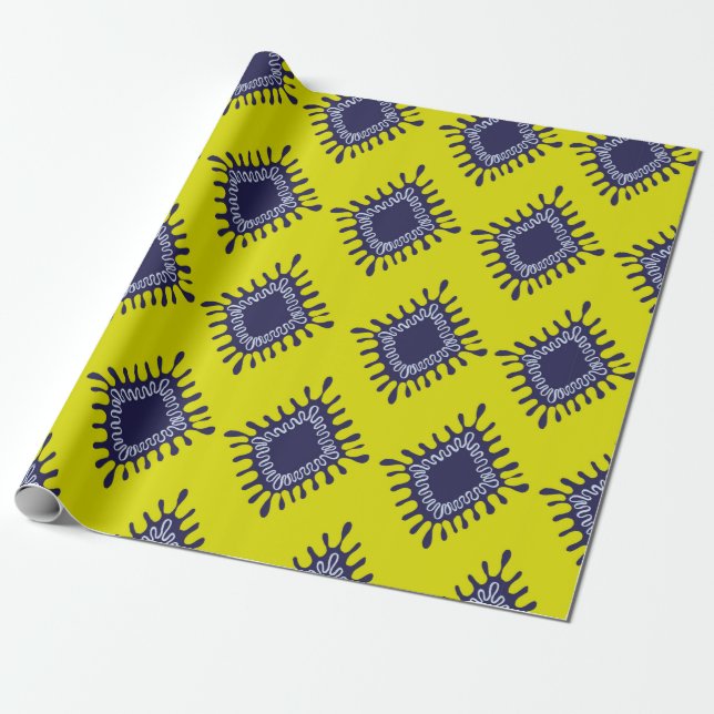 Stylish modern ikat tribal seamless pattern wrapping paper (Unrolled)