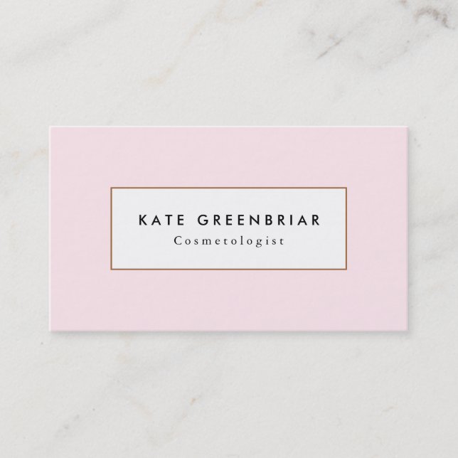 Stylish Modern Light Pink Cosmetology Business Card (Front)