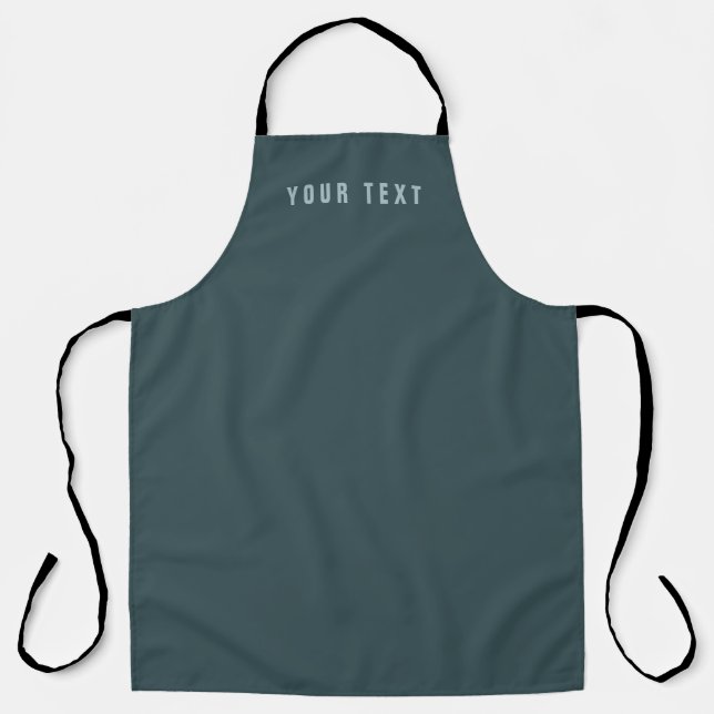 Stylish Modern Looking Name | Blue Grey Apron (Front)
