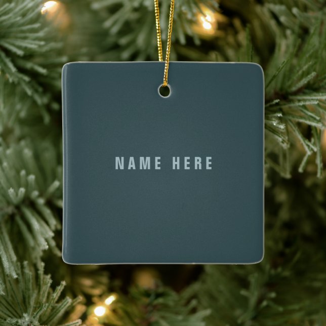 Stylish Modern Looking Name | Blue Grey Ceramic Ornament (Tree)