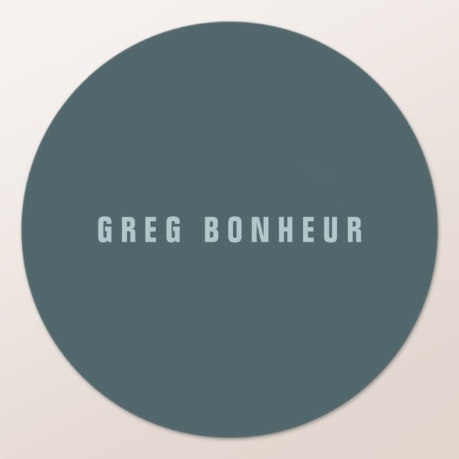 Stylish Modern Looking Name | Blue Grey Classic Round Sticker (Creator Uploaded)