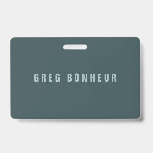Stylish Modern Looking Name Blue Grey ID Badge