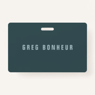Stylish Modern Looking Name Blue Grey ID Badge