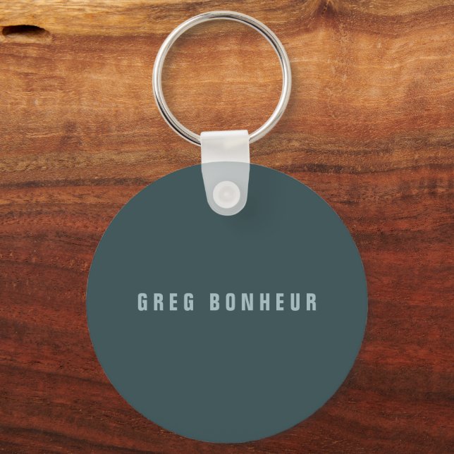 Stylish Modern Looking Name | Blue Grey Key Ring (Front)