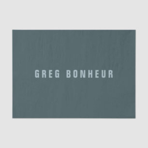 Stylish Modern Looking Name Blue Grey Tissue Paper