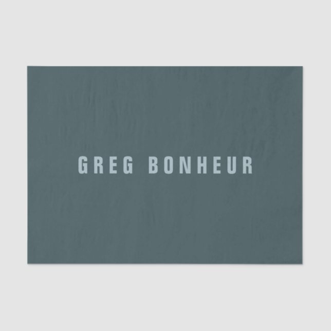 Stylish Modern Looking Name | Blue Grey Tissue Paper (Front)