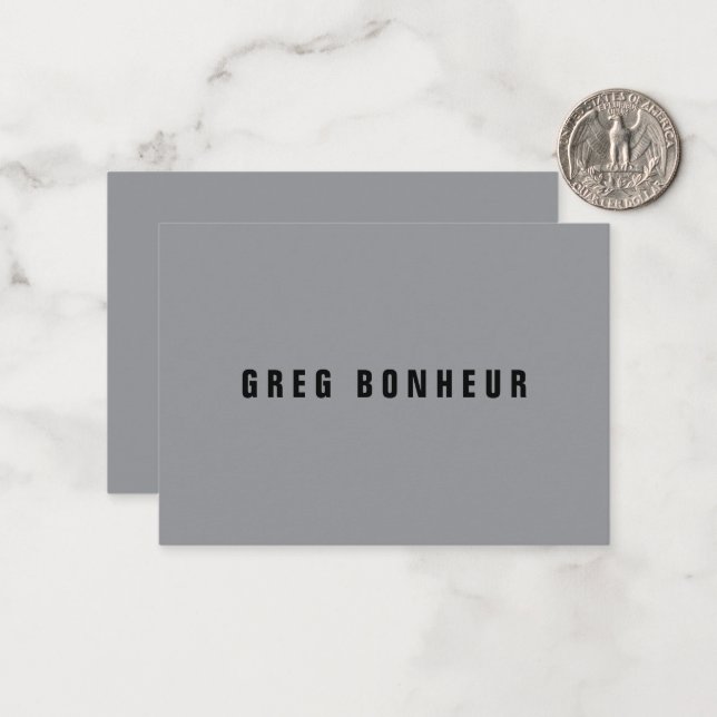 Stylish Modern Looking Name | Grey & Black Card (Front/Back In Situ)