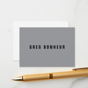 Stylish Modern Looking Name   Grey & Black Enclosure Card