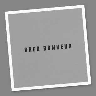 Stylish Modern Looking Name   Grey & Black Napkin