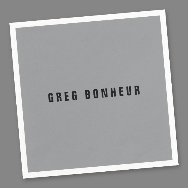 Stylish Modern Looking Name | Grey & Black Napkin (Creator Uploaded)