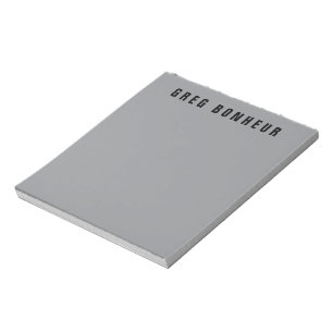 Stylish Modern Looking Name   Grey & Black Notepad