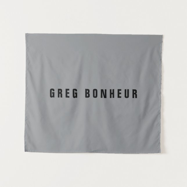 Stylish Modern Looking Name | Grey & Black Tapestry (Front (Horizontal))