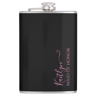 Stylish Modern Maid of Honour Gift Personalised Hip Flask