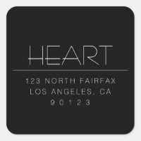 Stylish Modern Minimal Name & Address | Black