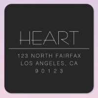 Stylish Modern Minimal Name & Address | Black