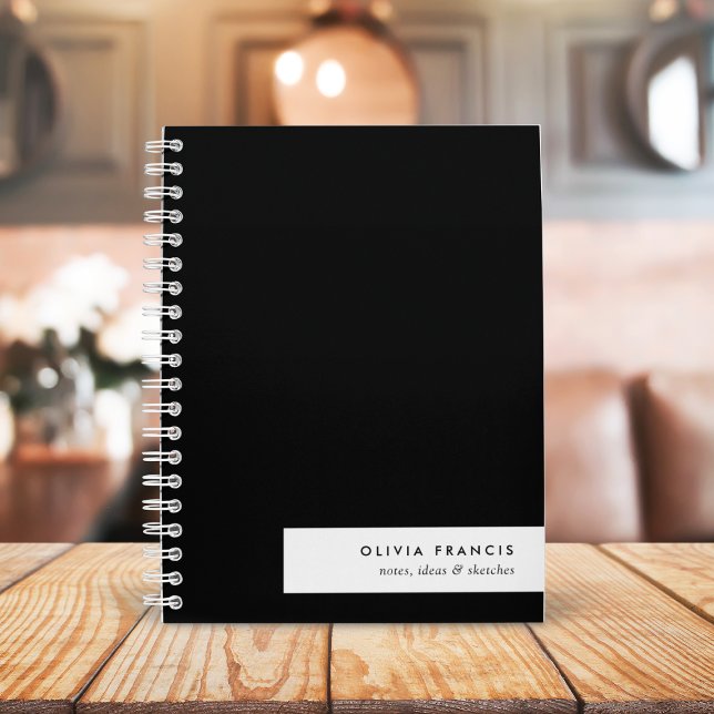 Stylish Modern Minimal Simple Black and White Notebook (Creator Uploaded)