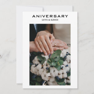 Stylish Modern Minimalist Anniversary Photo Card