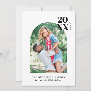 Stylish Modern Minimalist Arch Graduation Photo An Announcement
