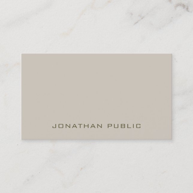 Stylish Modern Minimalist Design Elegant Plain Business Card (Front)