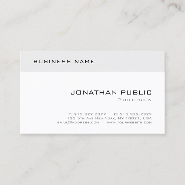Stylish Modern Minimalist Elegant Simple Template Business Card (Front)