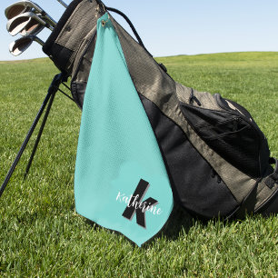 Stylish Modern Minimalist Monogram Golf Towel