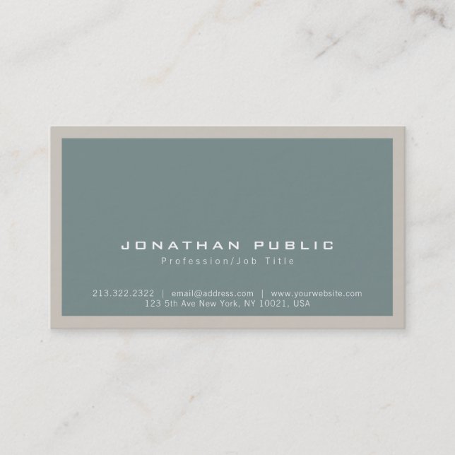 Stylish Modern Minimalist Plain Harmonic Colours Business Card (Front)