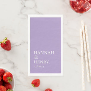 STYLISH MODERN MINIMALIST SCRIPT LIGHT PURPLE WEDD NAPKIN