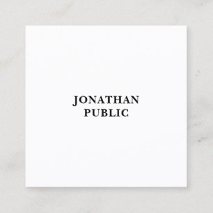 Stylish Modern Minimalist Template Elegant Trendy Square Business Card