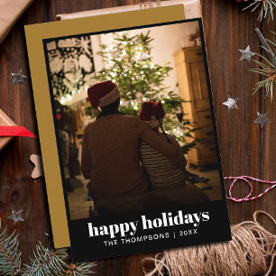 Stylish Modern Minimalistic Family Photo Christmas Holiday Card