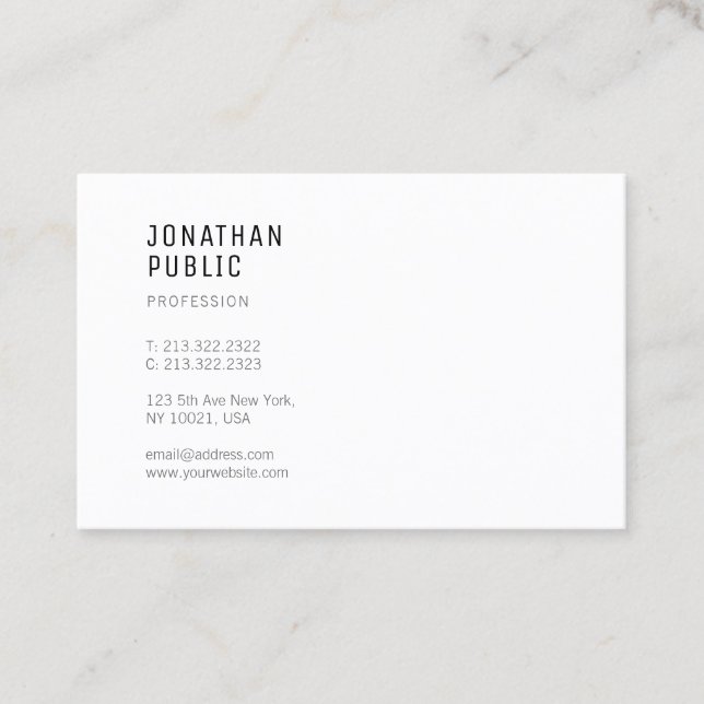 Stylish Modern Minimalistic Professional Template Business Card (Front)