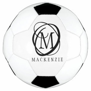 Stylish Modern Monogram Name Football