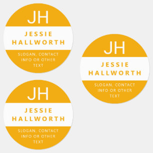 Stylish Modern Monogram Waterproof Yellow-Orange