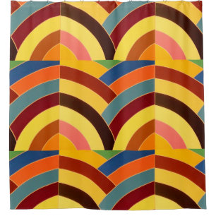 stylish modern multi-colour chevrons pattern shower curtain